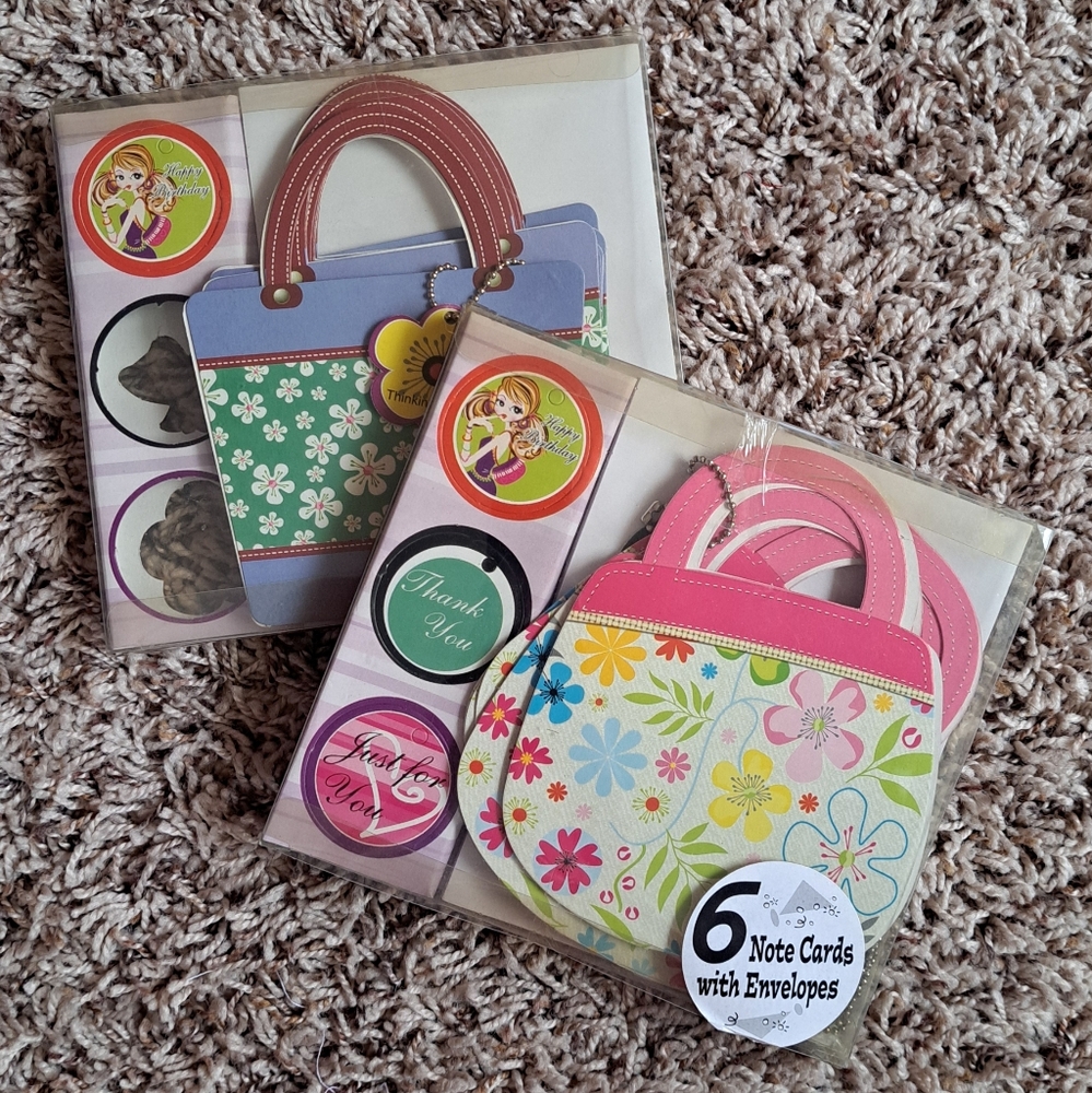 4/$15 🌻 Purse Note Cards Sets - 12 Cards & 12 Envelopes